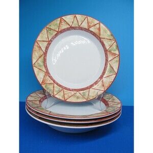Dansk Travatine Rust Discontinued Set Of 4 Vintage 8 5/8" Rimmed Soup  Bowls